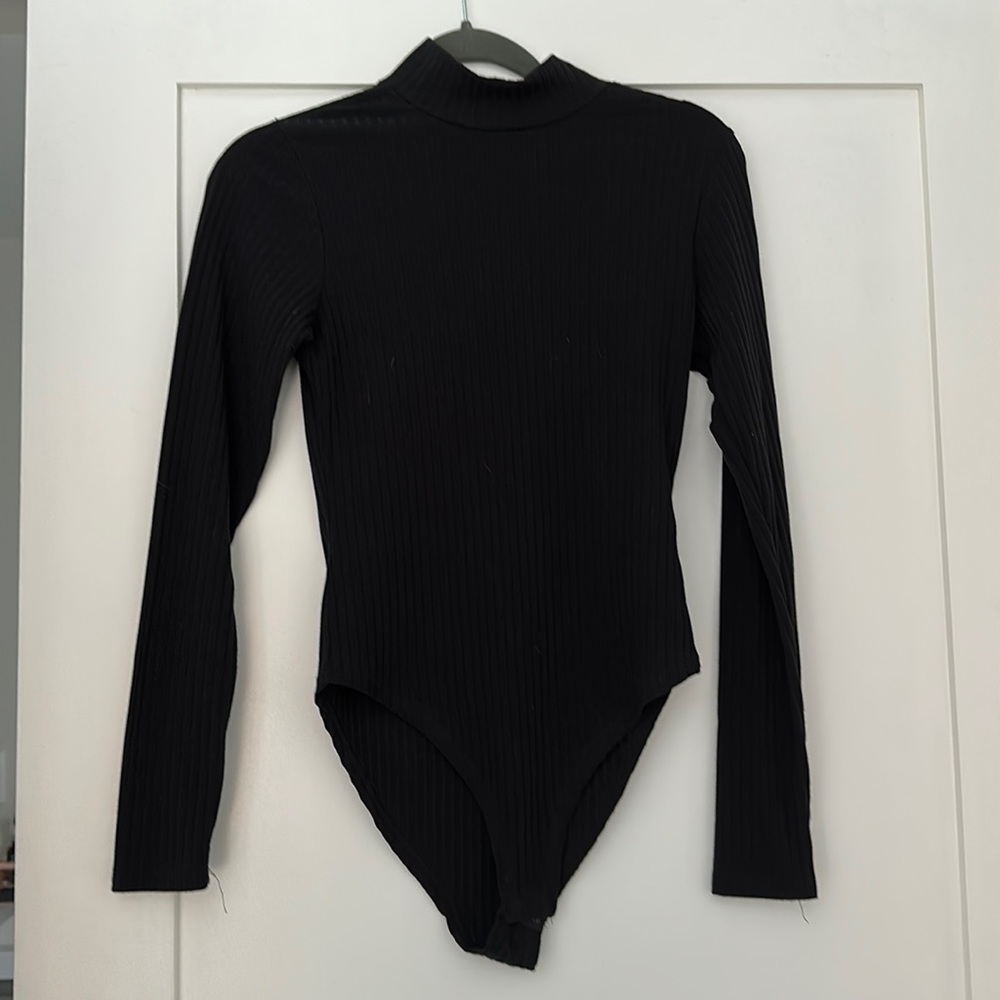 ASOS new look black mock neck knit body suit, Small